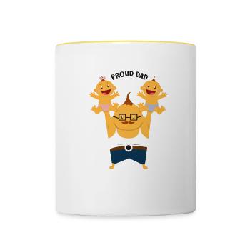 Stolzer Vater - Tasse zweifarbig - Weiß/Gelb - Vorne