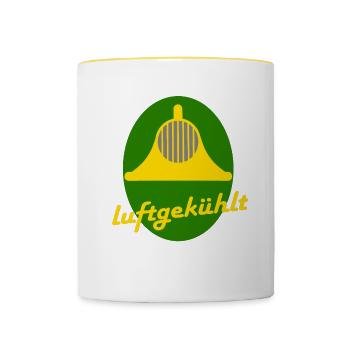 Deutz refroidit à l’air - Mug contrasté - blanc/jaune - Devant