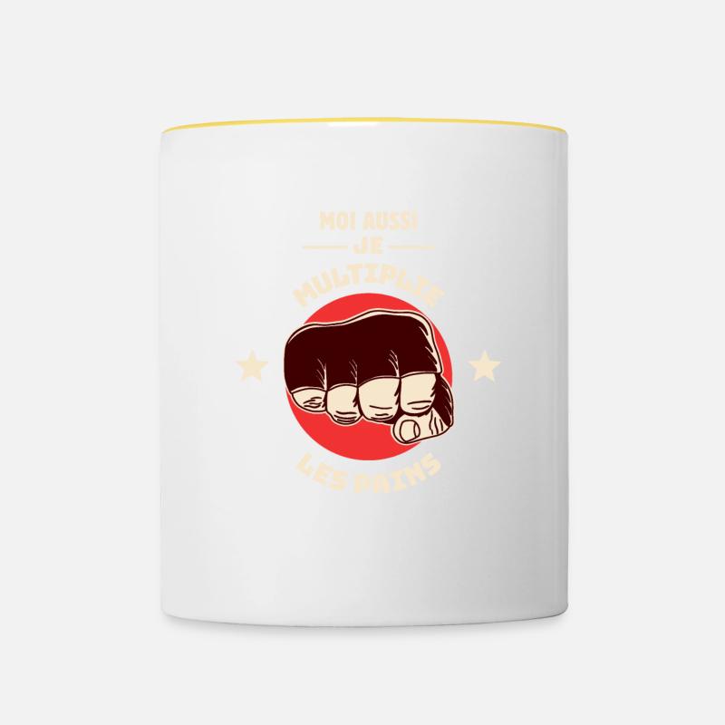 MOI AUSSI JE MULTIPLIE LES PAINS ! (MMA) - Mug contrasté - blanc/jaune