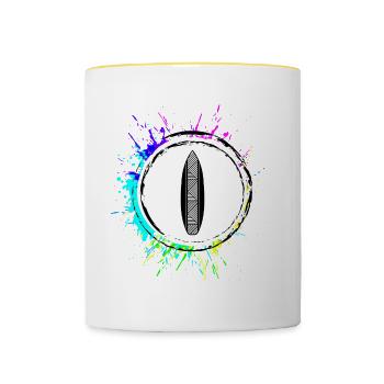 Surfboard icon icon - Contrasting Mug - white/yellow - Front