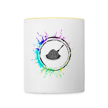 Spaghetti symbol - Tasse zweifarbig - Weiß/Gelb - Vorne