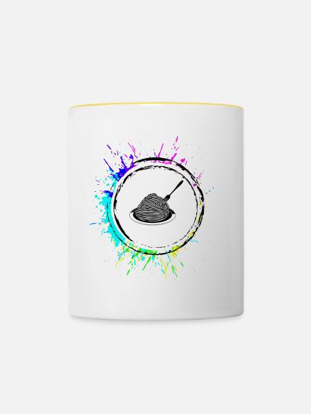 Spaghetti symbol - Tasse zweifarbig - Weiß/Gelb