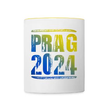 Prague 2024 : des vacances colorées - Mug contrasté - blanc/jaune - Devant