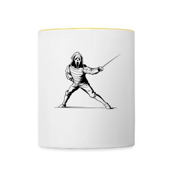 Le sport qui fait peur : L'ESCREAM ! (escrime) - Mug contrasté - blanc/jaune - Devant