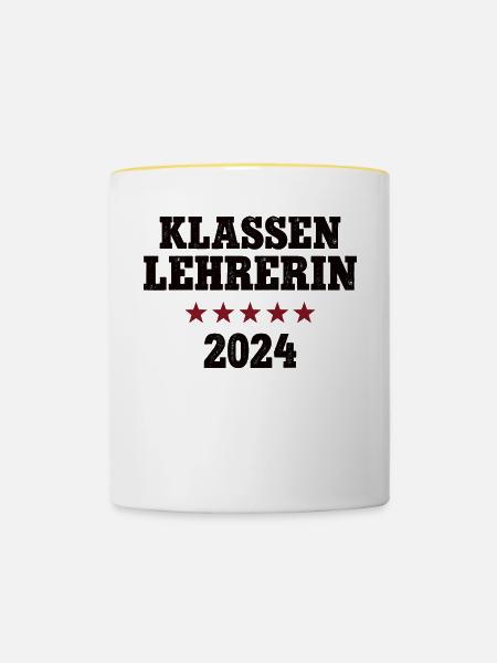 Klassenlehrerin 2024 Studium Lehramt Studentin - Tasse zweifarbig - Weiß/Gelb