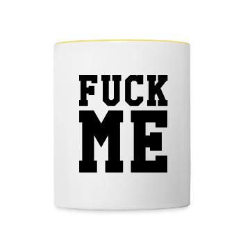 Fuck me - Contrasting Mug - white/yellow - Front