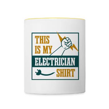 Circuits de tension de dicton ironique de - Mug contrasté - blanc/jaune - Devant