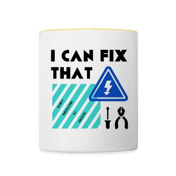 Fix That Electronic Worker Electrician Master - Mug contrasté - blanc/jaune - Devant
