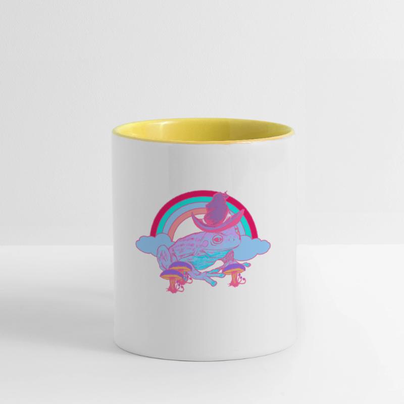 Magic Rainbow Toad Frog Wizard Frogs Mug contrasté