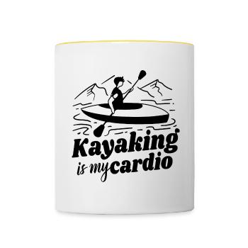 Le kayak comme canoë cardio, les sports nautiques, - Mug contrasté - blanc/jaune - Devant