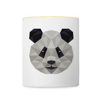 Pandabär-Kunst, niedliches künstlerisches - Tasse zweifarbig - Weiß/Gelb - Vorne