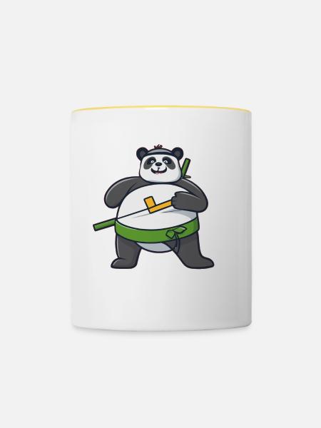Ninja - Tasse zweifarbig - Weiß/Gelb