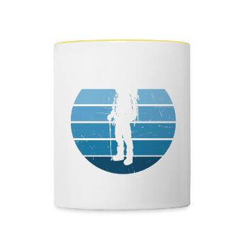 Climber Herren Kletterer Damen Klettern - Tasse zweifarbig - Weiß/Gelb - Vorne