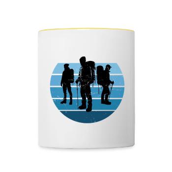 Kletterer Climber Bouldering Herren Klettern - Tasse zweifarbig - Weiß/Gelb - Vorne