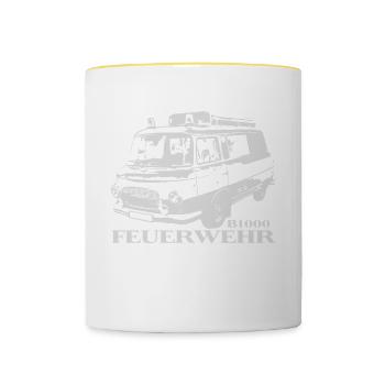 Barkas B1000 Feuerwehr - Tasse zweifarbig - Weiß/Gelb - Vorne