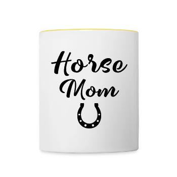 horse mom - Contrasting Mug - white/yellow - Front