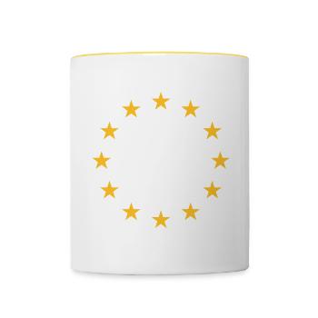 Étoiles européennes - Mug contrasté - blanc/jaune - Devant