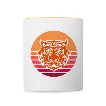 Klassischer Tiger - Tasse zweifarbig - Weiß/Gelb - Vorne