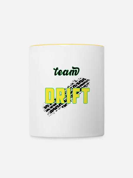 Team DRIFT - Tasse zweifarbig - Weiß/Gelb