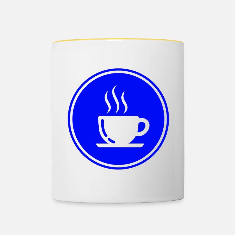 Coffee cup - Contrasting Mug - white/yellow