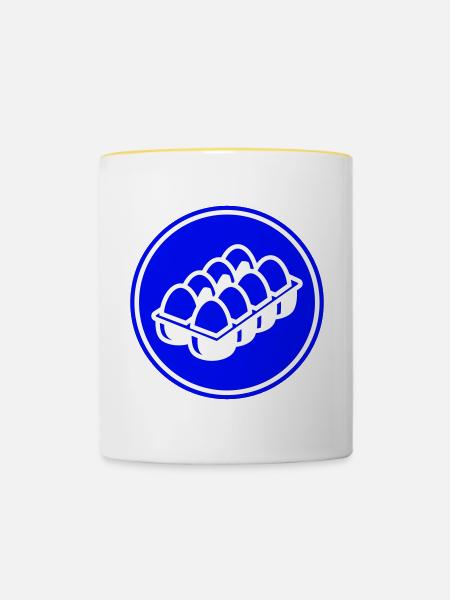 Eier symbol - Tasse zweifarbig - Weiß/Gelb
