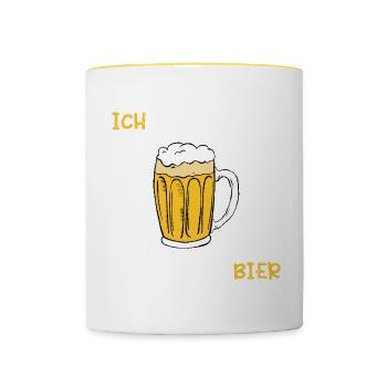 Brauer Bier Brauen Braumeister Hopfen Geschenk - Tasse zweifarbig - Weiß/Gelb - Vorne
