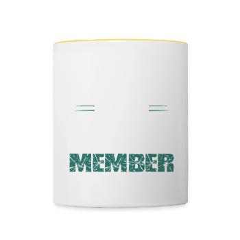 Équipe de tennis - Mug contrasté - blanc/jaune - Devant