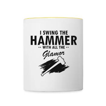 Hausabriss und Renovierungs Design - Tasse zweifarbig - Weiß/Gelb - Vorne