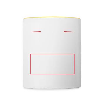 Équipe de ski - Mug contrasté - blanc/jaune - Devant