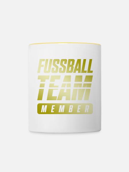 Fussball Team - Tasse zweifarbig - Weiß/Gelb