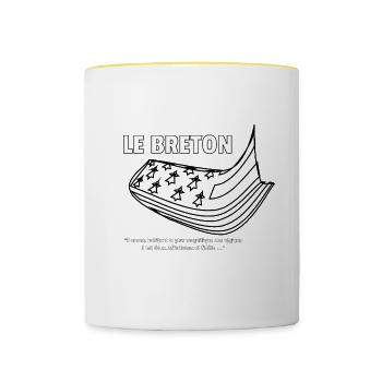 Le Breton - Mug contrasté - blanc/jaune - Devant