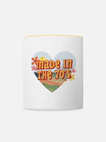 Made in the 70s - Tasse zweifarbig - Weiß/Gelb