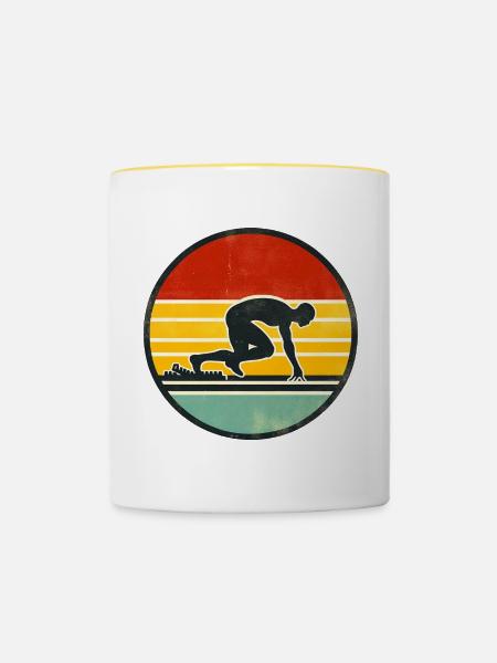 Sprinter - Track And Field 2 - Tasse zweifarbig - Weiß/Gelb