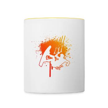 Kitesurf Kite Women Kitesurfer Kitesurfing - Contrasting Mug - white/yellow - Front