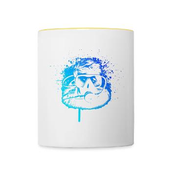 Scuba Tauchen Scuba Diver Taucher Damen - Tasse zweifarbig - Weiß/Gelb - Vorne