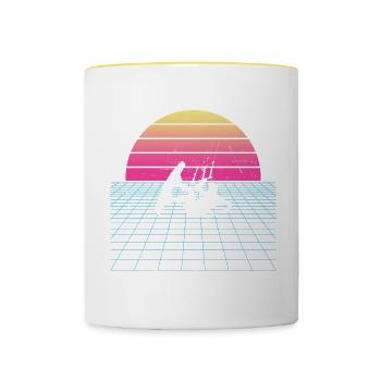 Kitesurfing Kitesurfer Kitesurfing Men - Contrasting Mug - white/yellow - Front
