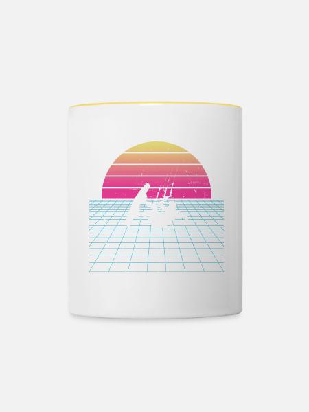 Kitesurfen Kitesurfer Kitesurfing Herren - Tasse zweifarbig - Weiß/Gelb