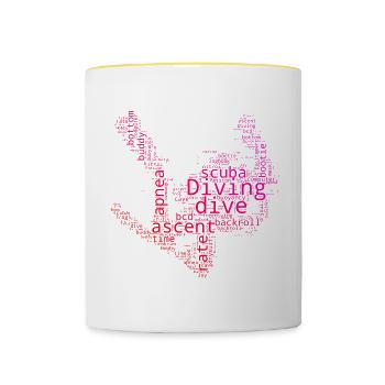 Scuba Diver Scuba Diver Scuba Diver Diving - Mug contrasté - blanc/jaune - Devant