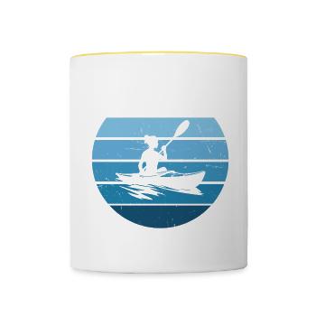 Canoë Kayak Kayak Homme Kayak Femme - Mug contrasté - blanc/jaune - Devant