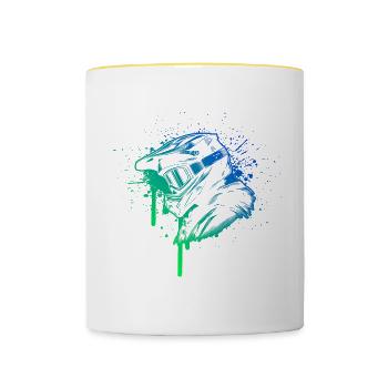 VTT Cyclisme Femmes Cyclisme VTT - Mug contrasté - blanc/jaune - Devant