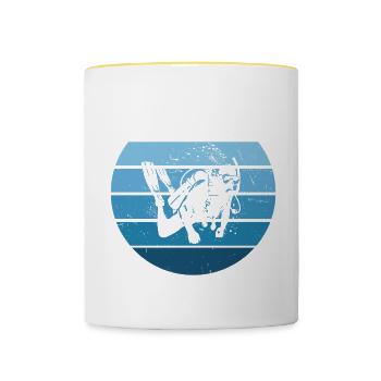 Diving Scuba Diver Diver Women's Scuba Diver - Contrasting Mug - white/yellow - Front