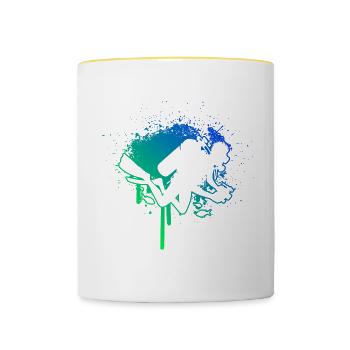 Plongeur Plongée Libre Plongée Homme - Mug contrasté - blanc/jaune - Devant