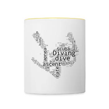 Diver Men's Scuba Diving Scuba Diver - Contrasting Mug - white/yellow - Front