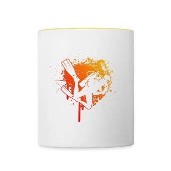 Scuba Tauchen Scuba Diver Scuba Taucher - Tasse zweifarbig - Weiß/Gelb - Vorne