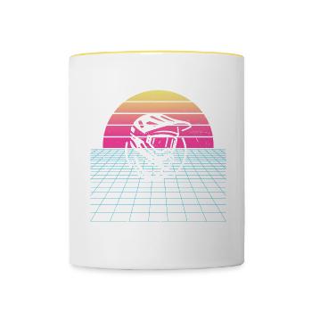 Cyclisme Femme VTT Homme Vélo de montagne Cyclisme - Mug contrasté - blanc/jaune - Devant