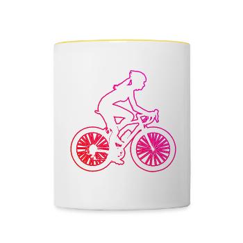 Vélo Vélo Vélo Femme - Mug contrasté - blanc/jaune - Devant