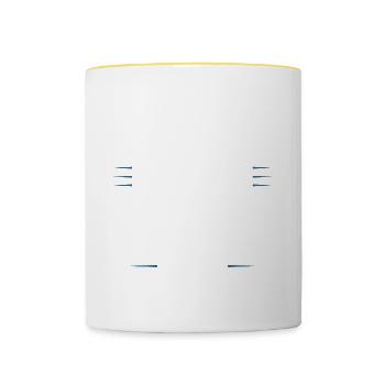 Équipe de kickboxing - Mug contrasté - blanc/jaune - Devant