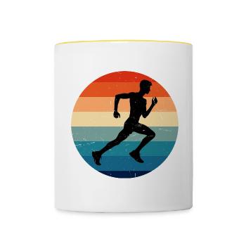 Cross Country Running Course à pied Femmes Hommes - Mug contrasté - blanc/jaune - Devant