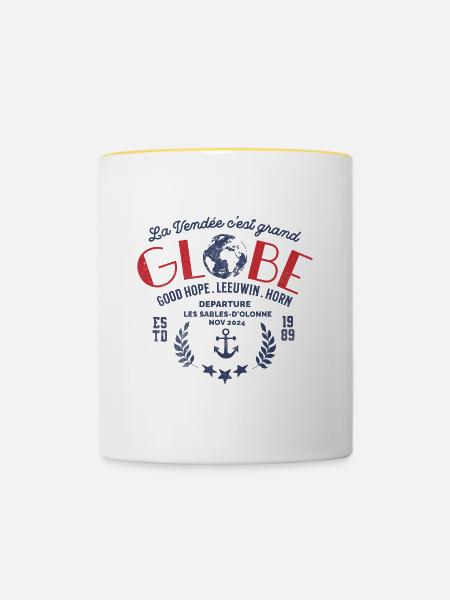 Globe nautische Regatta - Tasse zweifarbig - Weiß/Gelb