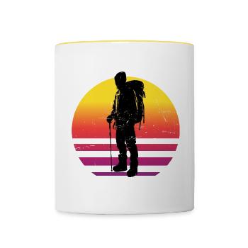 Escalade Hommes Bloc Grimpeur Bloc - Mug contrasté - blanc/jaune - Devant
